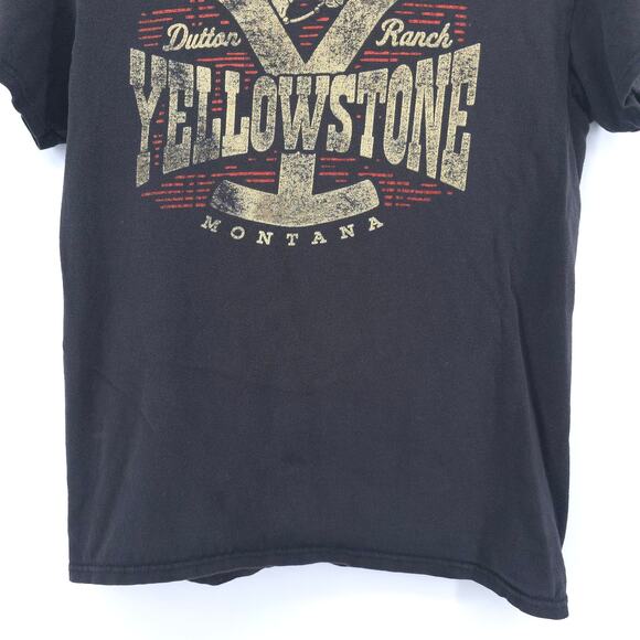 Yellowstone Womens Dutton Ranch Graphic Tee Logo Short Sleeve Dark Gray Small - Picture 3 of 8